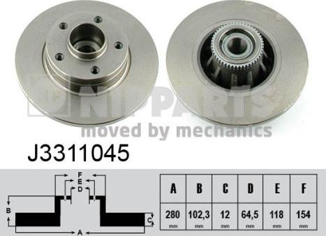 Nipparts J3311045 - Discofreno autozon.pro