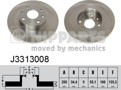 Nipparts J3313008 - Discofreno autozon.pro