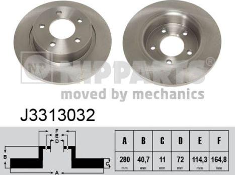 Nipparts J3313032 - Discofreno autozon.pro