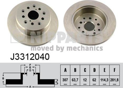 Nipparts J3312040 - Discofreno autozon.pro