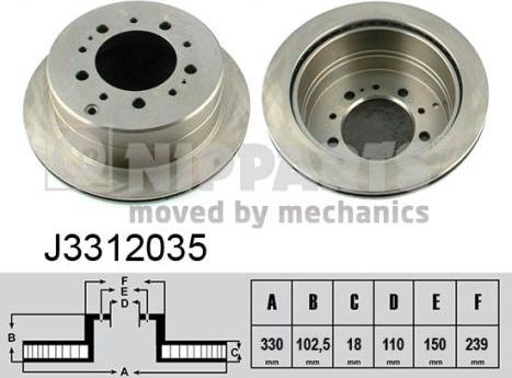 Nipparts J3312035 - Discofreno autozon.pro