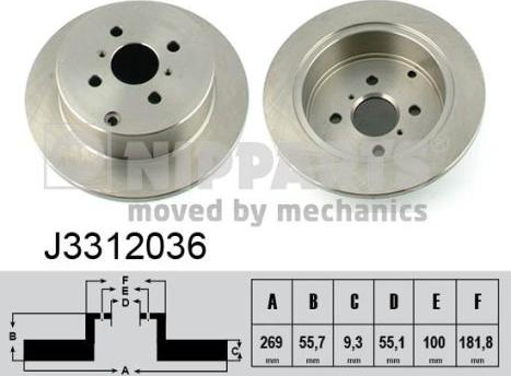 Nipparts J3312036 - Discofreno autozon.pro