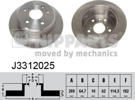 Nipparts J3312025 - Discofreno autozon.pro