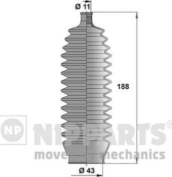 Nipparts J2855000 - Kit soffietto, Sterzo autozon.pro