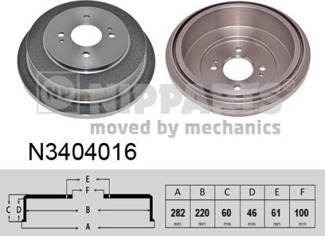 Nipparts N3404016 - Tamburo freno autozon.pro