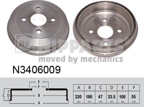 Nipparts N3406009 - Tamburo freno autozon.pro