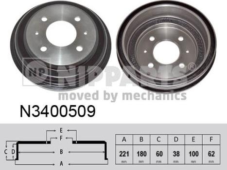 Nipparts N3400509 - Tamburo freno autozon.pro