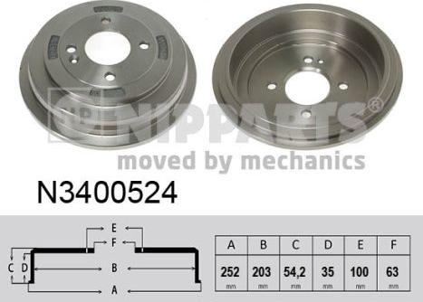 Nipparts N3400524 - Tamburo freno autozon.pro