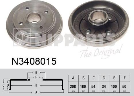 Nipparts N3408015 - Tamburo freno autozon.pro