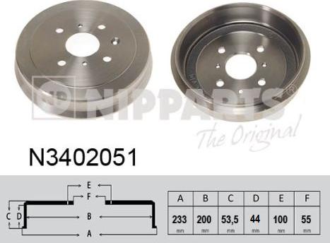 Nipparts N3402051 - Tamburo freno autozon.pro