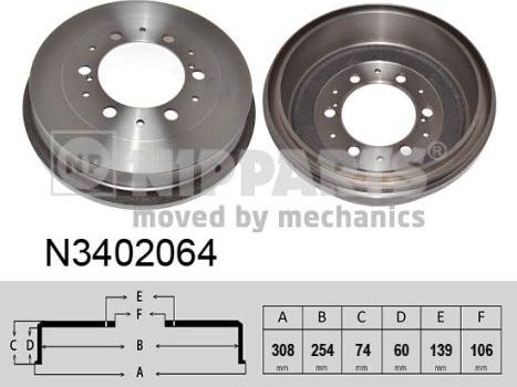 Nipparts N3402064 - Tamburo freno autozon.pro