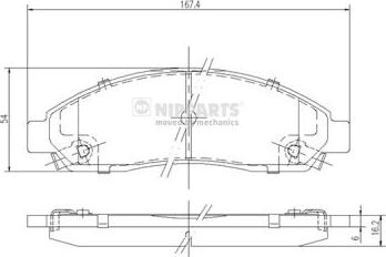 Nipparts N3609010 - Kit pastiglie freno, Freno a disco autozon.pro