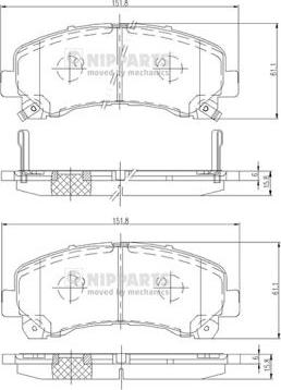 Nipparts N3609011 - Kit pastiglie freno, Freno a disco autozon.pro