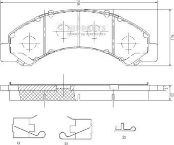 Nipparts N3609013 - Kit pastiglie freno, Freno a disco autozon.pro