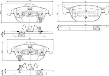 Nipparts N3604067 - Kit pastiglie freno, Freno a disco autozon.pro