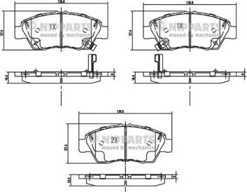 Nipparts N3604071 - Kit pastiglie freno, Freno a disco autozon.pro