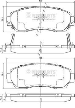 Nipparts N3604073 - Kit pastiglie freno, Freno a disco autozon.pro