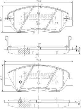 Nipparts N3605051 - Kit pastiglie freno, Freno a disco autozon.pro