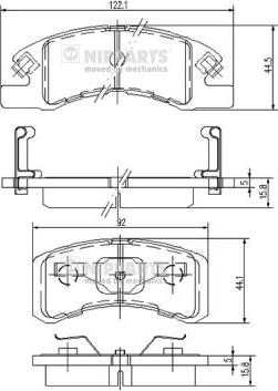 Nipparts N3606021 - Kit pastiglie freno, Freno a disco autozon.pro