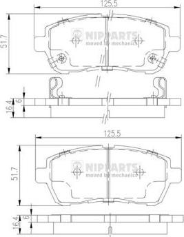 Nipparts N3606022 - Kit pastiglie freno, Freno a disco autozon.pro