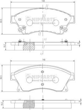 Nipparts N3600914 - Kit pastiglie freno, Freno a disco autozon.pro