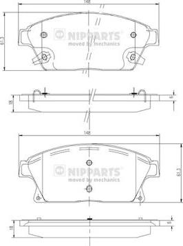 Nipparts N3600915 - Kit pastiglie freno, Freno a disco autozon.pro