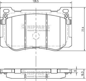 Nipparts N3600549 - Kit pastiglie freno, Freno a disco autozon.pro