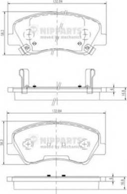 Nipparts N3600546 - Kit pastiglie freno, Freno a disco autozon.pro