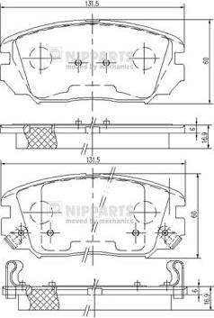 Nipparts N3600543 - Kit pastiglie freno, Freno a disco autozon.pro