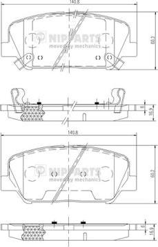 Nipparts N3600547 - Kit pastiglie freno, Freno a disco autozon.pro