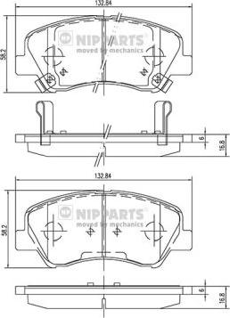 Nipparts N3600550 - Kit pastiglie freno, Freno a disco autozon.pro