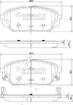 Nipparts N3600551 - Kit pastiglie freno, Freno a disco autozon.pro