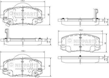 Nipparts N3600552 - Kit pastiglie freno, Freno a disco autozon.pro