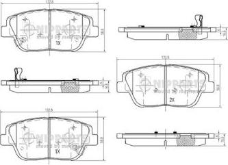 Nipparts N3600334 - Kit pastiglie freno, Freno a disco autozon.pro