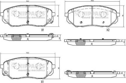 Nipparts N3600335 - Kit pastiglie freno, Freno a disco autozon.pro