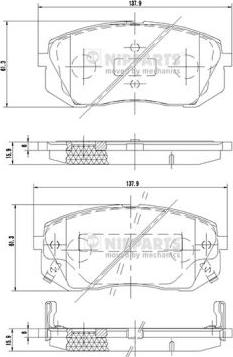 Nipparts N3600330 - Kit pastiglie freno, Freno a disco autozon.pro