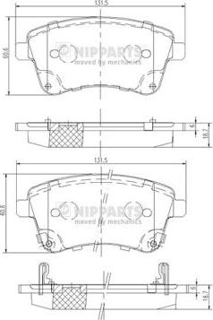 Nipparts N3600331 - Kit pastiglie freno, Freno a disco autozon.pro