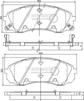 Nipparts N3600329 - Kit pastiglie freno, Freno a disco autozon.pro