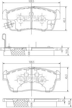 Nipparts N3601098 - Kit pastiglie freno, Freno a disco autozon.pro