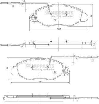 Nipparts N3601104 - Kit pastiglie freno, Freno a disco autozon.pro