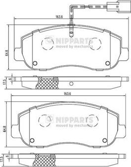 Nipparts N3601105 - Kit pastiglie freno, Freno a disco autozon.pro