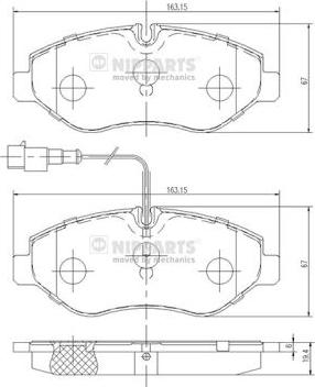 Nipparts N3601100 - Kit pastiglie freno, Freno a disco autozon.pro