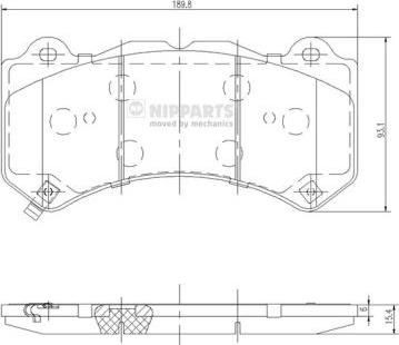 Nipparts N3601103 - Kit pastiglie freno, Freno a disco autozon.pro