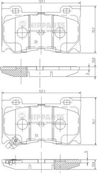 Nipparts N3601107 - Kit pastiglie freno, Freno a disco autozon.pro