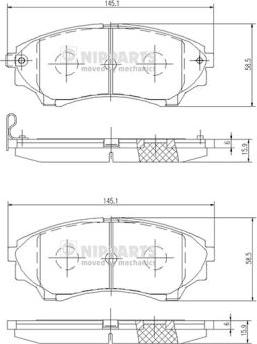 Nipparts N3603069 - Kit pastiglie freno, Freno a disco autozon.pro