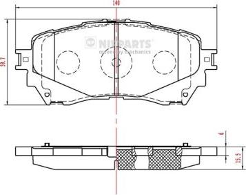 Nipparts N3603074 - Kit pastiglie freno, Freno a disco autozon.pro