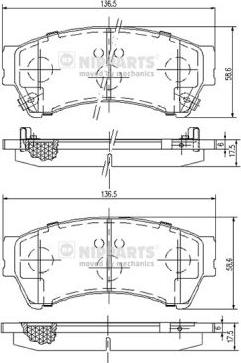 Nipparts N3603071 - Kit pastiglie freno, Freno a disco autozon.pro