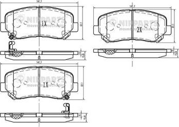 Nipparts N3603073 - Kit pastiglie freno, Freno a disco autozon.pro