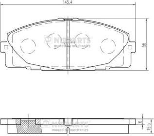 Nipparts N3602144 - Kit pastiglie freno, Freno a disco autozon.pro