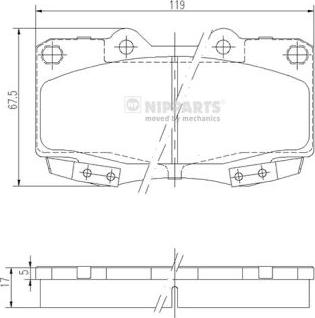 Nipparts N3602145 - Kit pastiglie freno, Freno a disco autozon.pro